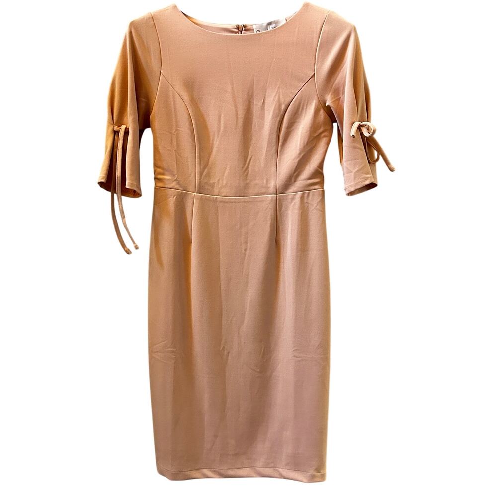 Charles Henry NWT Blush Pink Sheath Dress Size 4 Tie Sleeve